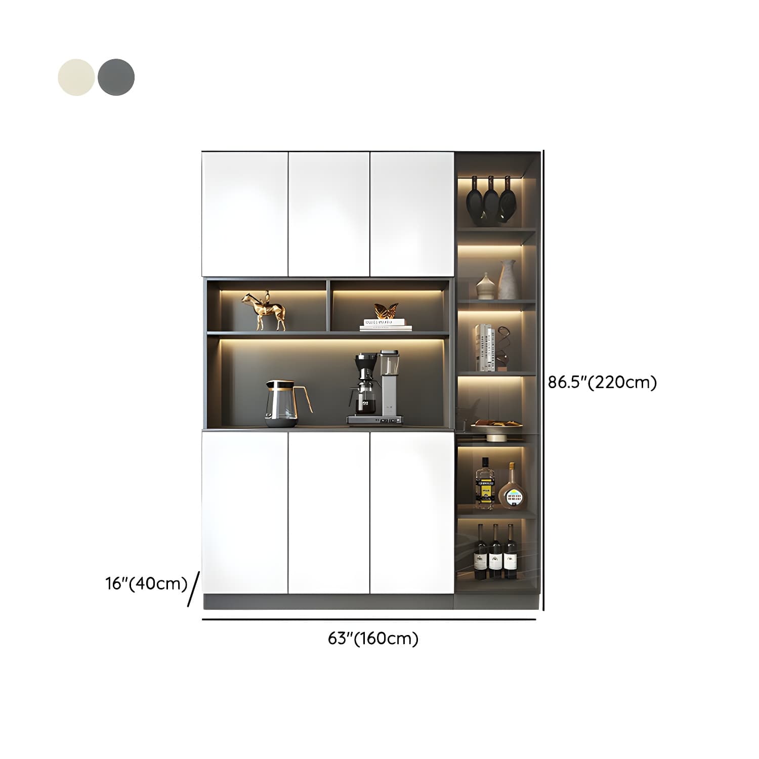 Modern Living Room Manufactured Wood Sideboard with Lighting - image 19