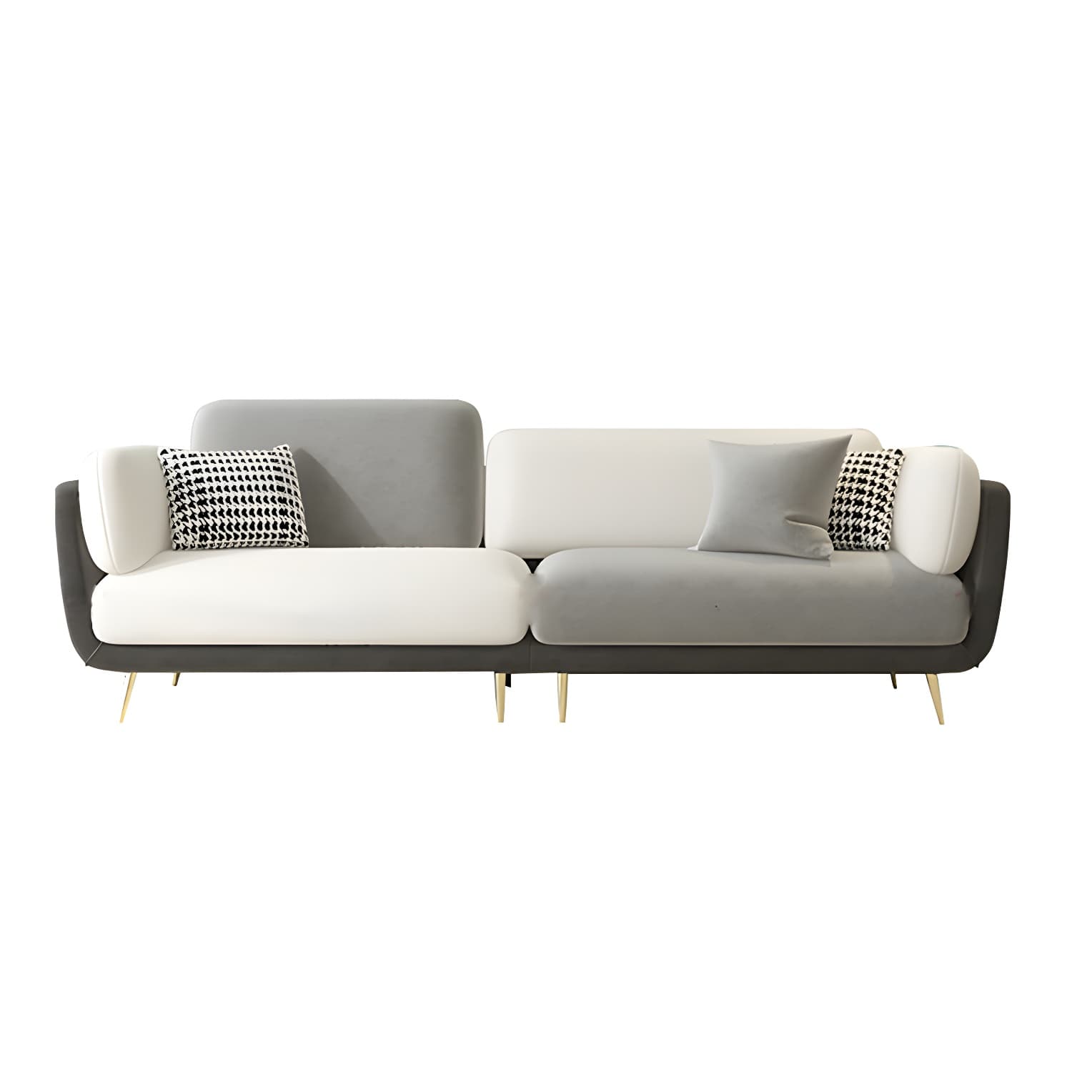 36" High Modern Velvet Square Arm Sofa with 2 Pillows Standard Sofa for Living Room - image 9