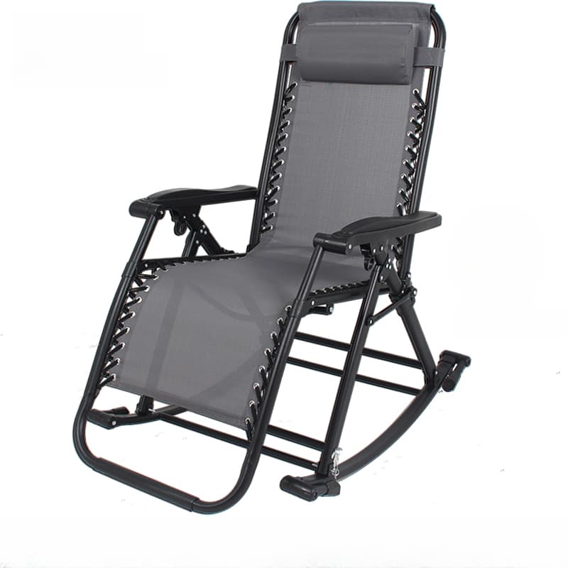 Simplistic Stain Resistant Metal Cushioned Rocking Accent Chair with Round Arm - image 4