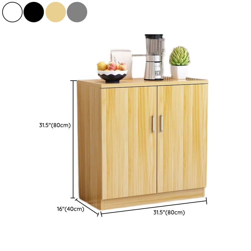 1 Exterior Shelf Modish Independent Midnight Black/Chalk Engineered Wood Utility Cabinet with Handle Bars & Cupboard - image 8