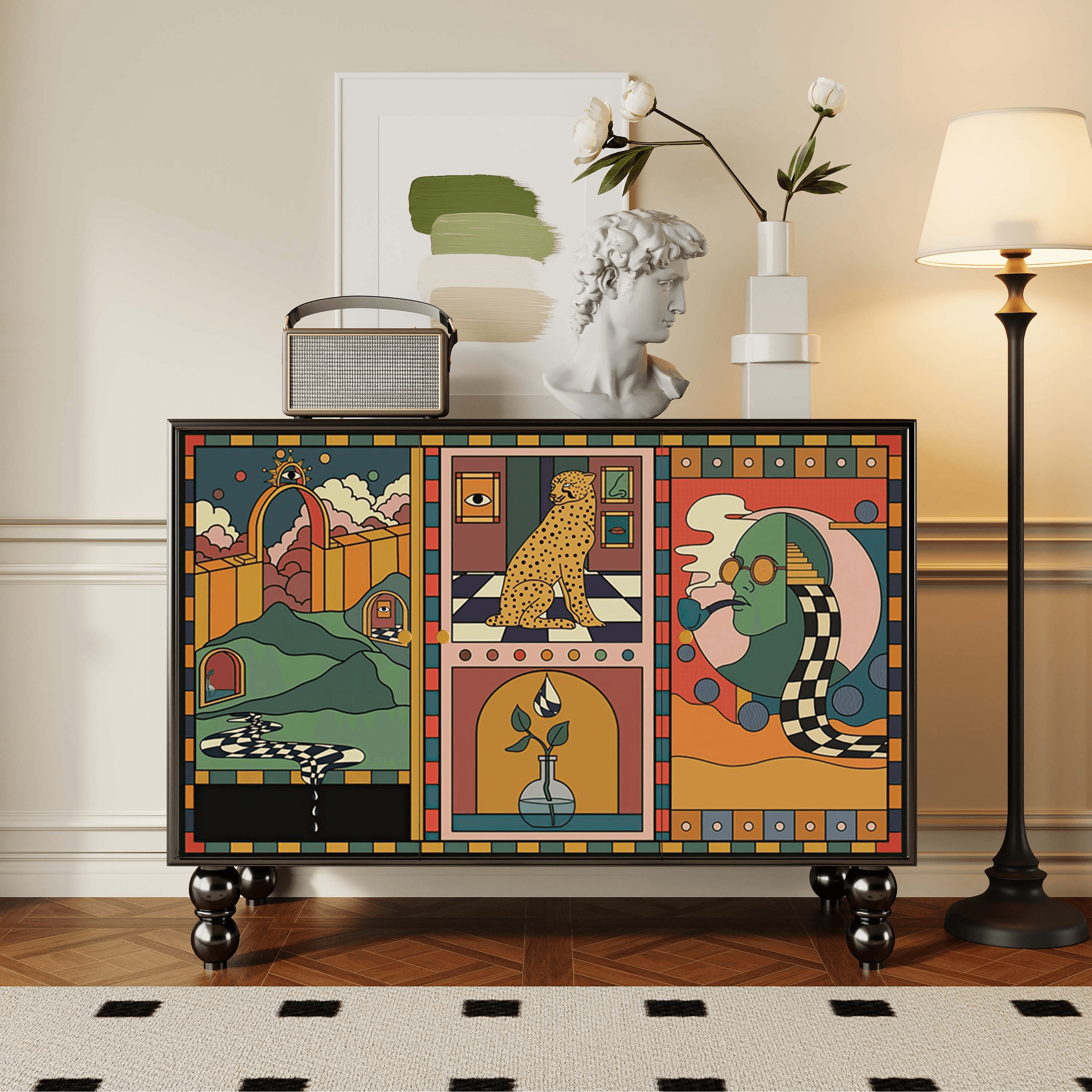 Parlor Detached Sideboard with Six Internal Shelves and Benchtop - image 17