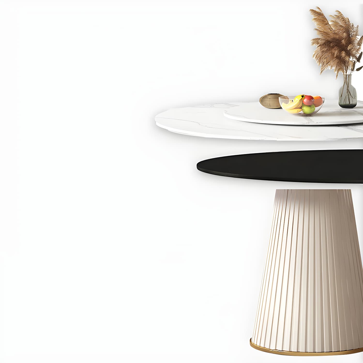 Modern Dinning Table with White Stone Round Dining Table for Kitchen - image 5