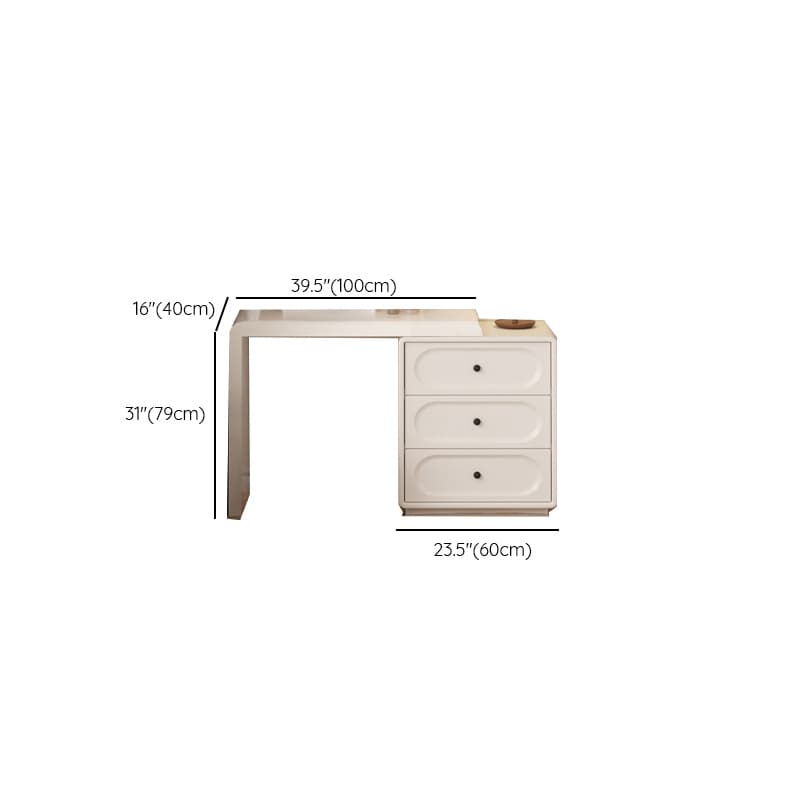 Chalk Modish Large/Standard Makeup Vanity with Laminate Table Top and 6/3 Drawers - image 8