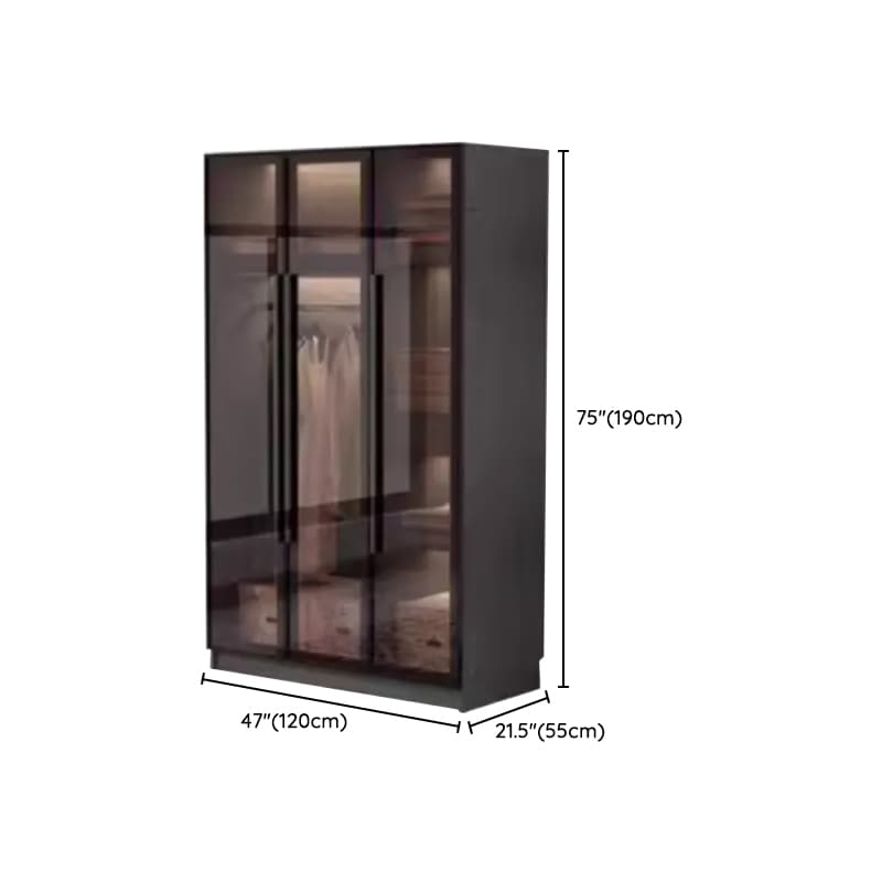 Charcoal Modish Timber Self-supporting Cabinet Armoire with Soft Close Drawer and Door, Hanging Rod - image 11