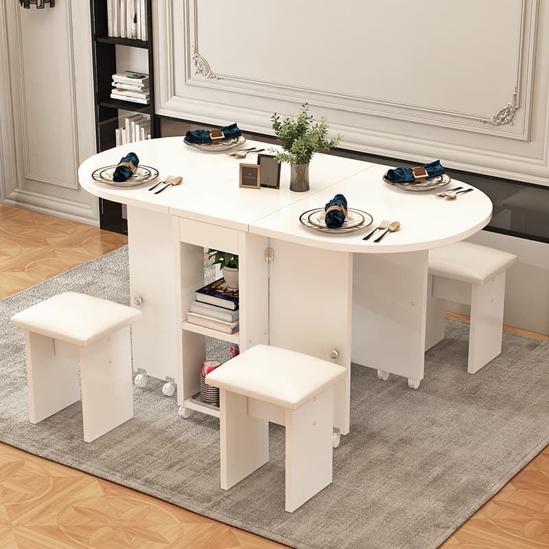 Collapsible Pedestal Manufactured Wood Kitchen & Dining Table 30in by 30in Modern Style - image 5