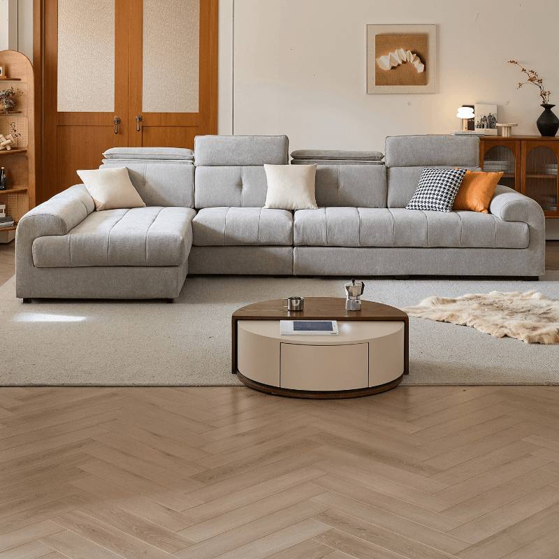 L-Shape Sofa Recliner, Left Orientation with Round Arm - image 3
