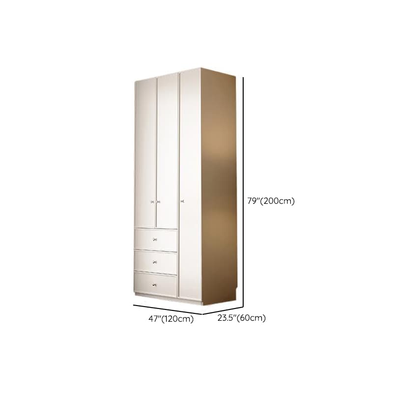 Chalk Modern Wooden Standalone Almirah with 3-Drawer/6-Drawer, Interior Shelves, and Hanging Rod - image 6
