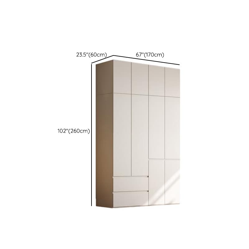 Chalk Modern Natural Wood Standalone Almirah with Soft Close Drawer, Interior Shelves, and Hanging Rod - image 31