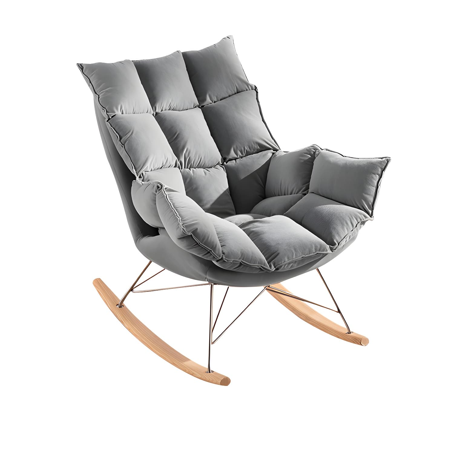 Modern Indoor Sofa Rocking Chair Mother Feeding Rocking Chair with Cushion and Ottoman - image 11