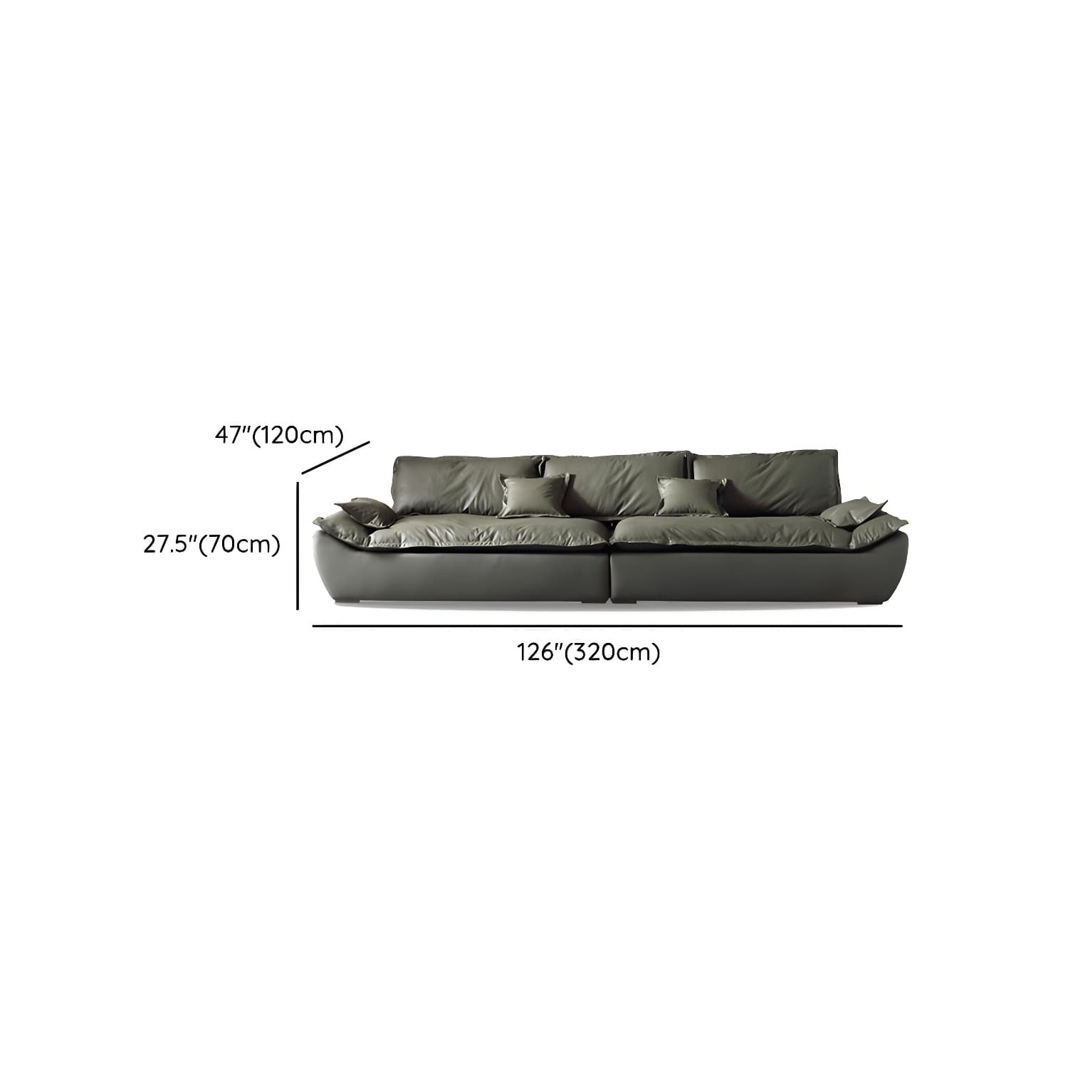 Modern Green Silicone Rubber Stationary Sectional Sofa with Pillow Top Arm - image 11