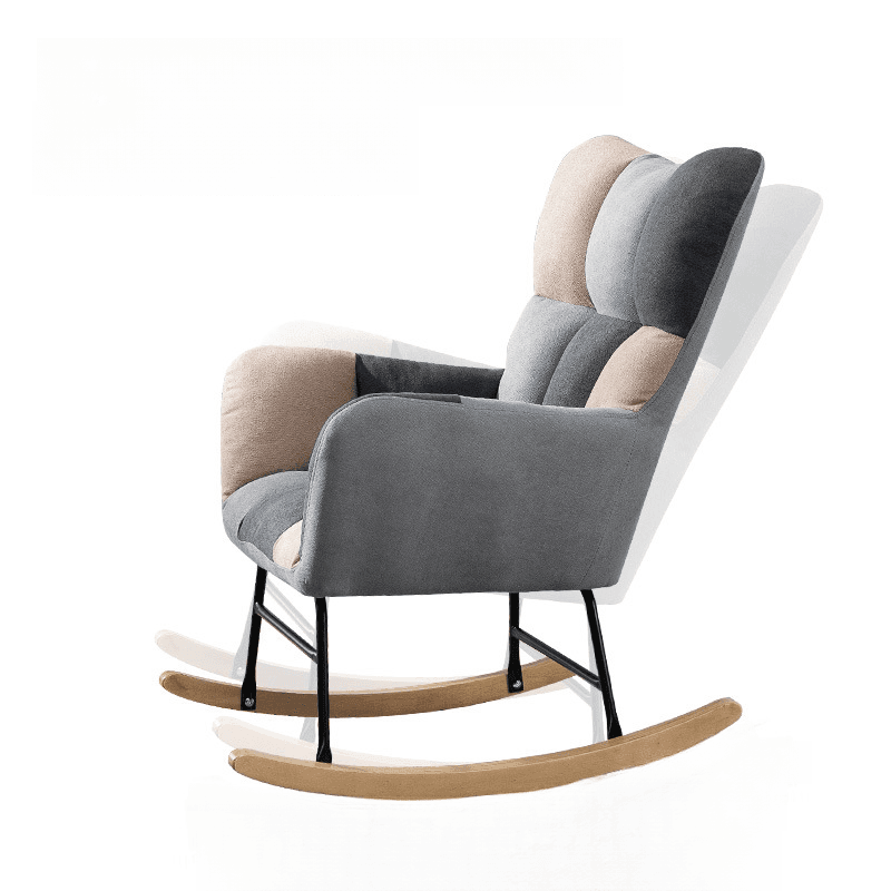 Contemporary Alloy Cushioned Living Room Rocking Chair 2 Piece Set with Footstool & Recessed Arm - image 27