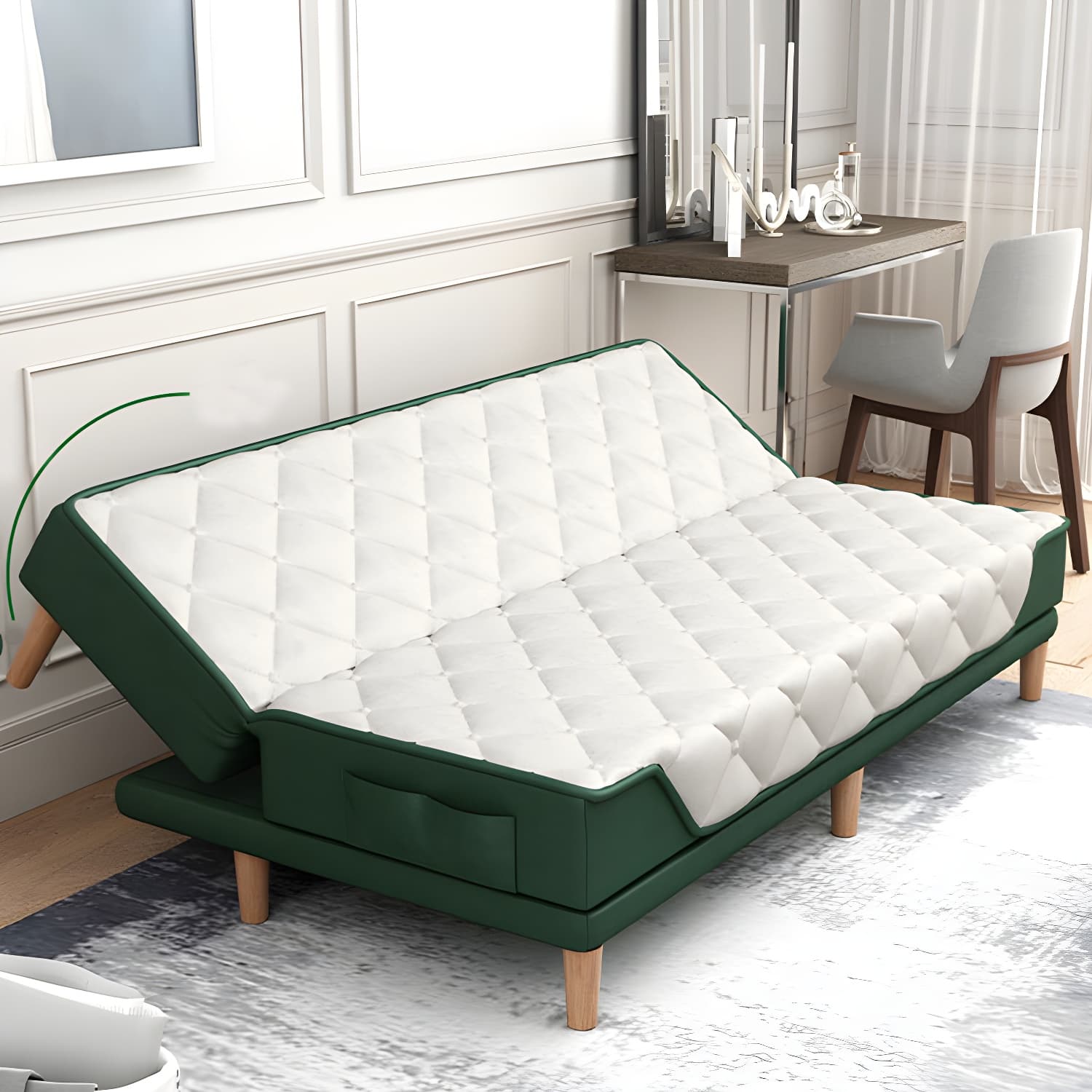 Contemporary Tight Back Convertible Sofa and Chaise with Pillow Top Arm - image 16