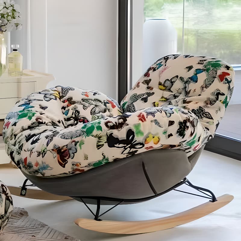 Modern Scratch-tolerant Upholstered Rocking Chair with Padded Comfort - image 7