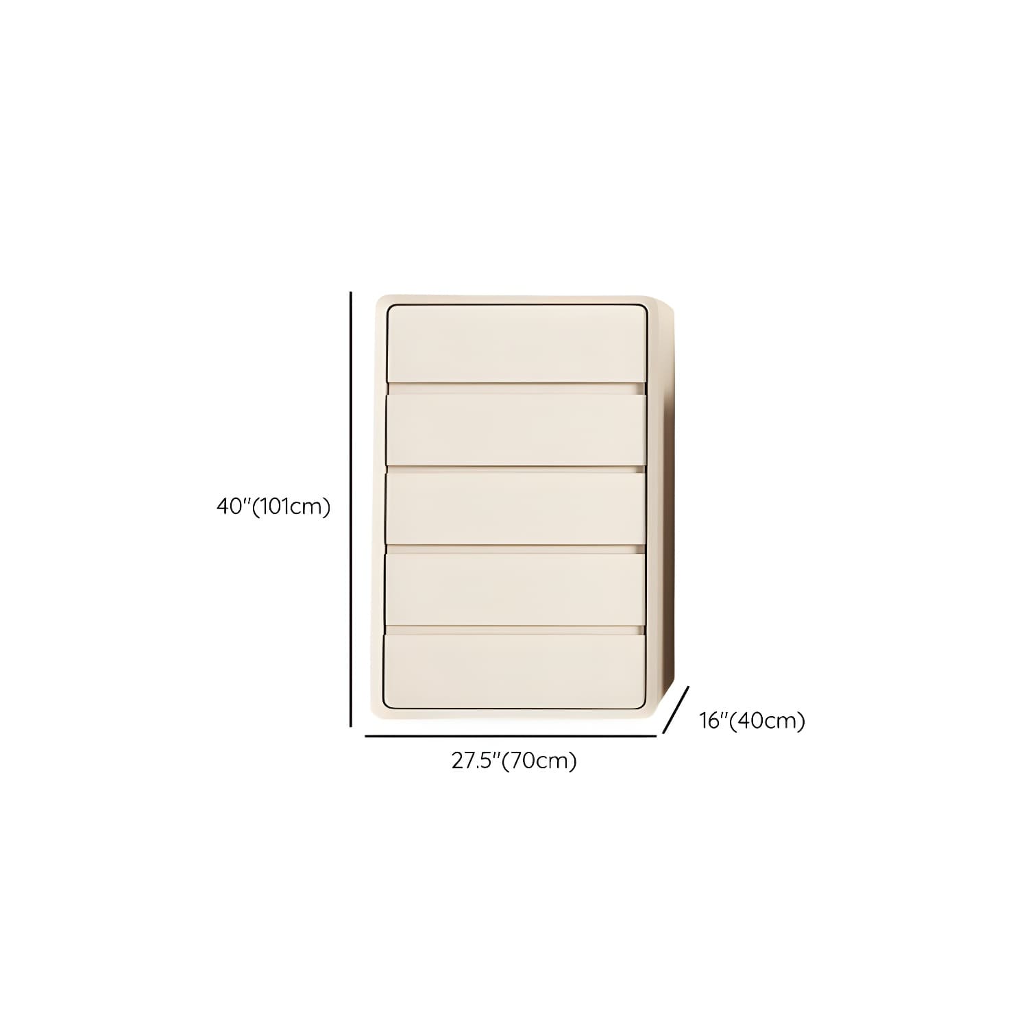 Narrow Modern White Wood Dresser with Soft Close Drawers for Living Room - image 16