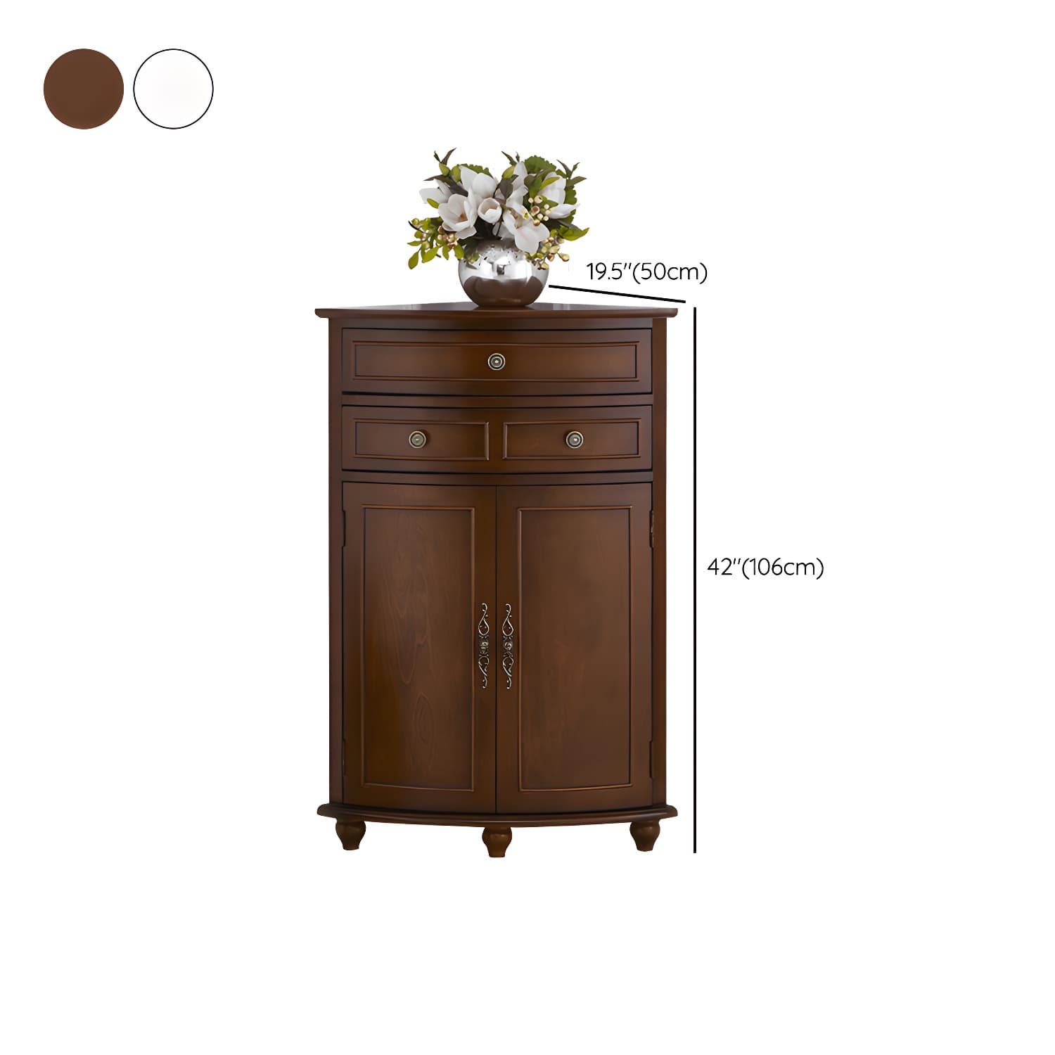 Mid-Century Modern Home Paned Cabinet Solid Wood Corner Side Cabinet - image 11