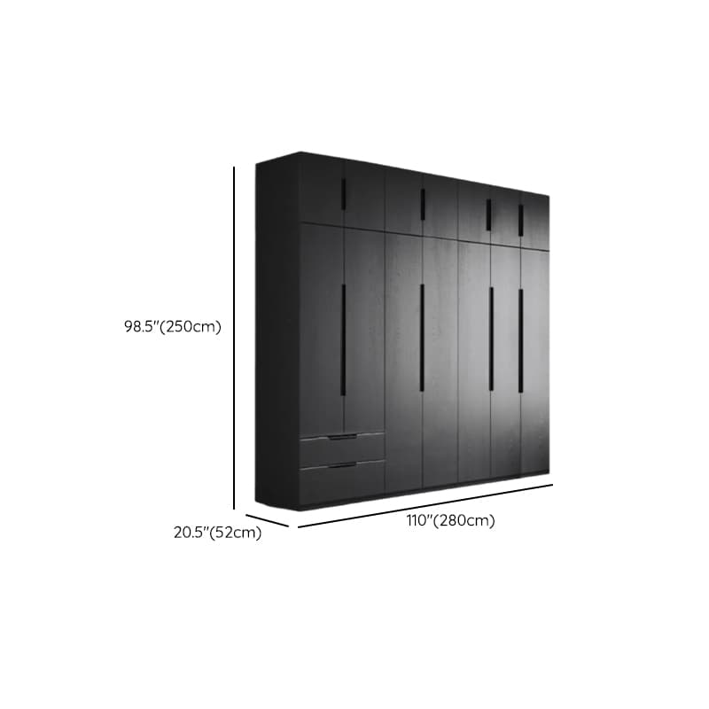 Ink Trendy Timber Wardrobe Armoire with Soft Close Drawer and Door, Interior Shelves, Clothing Rod - image 36