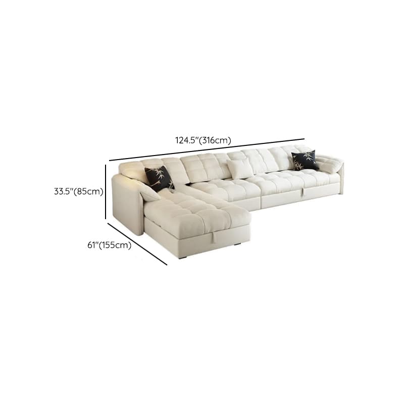L-Shape/Straight White Sofa/Sofa Recliner with Under-seat Storage and Left/Horizontal Orientation - image 12