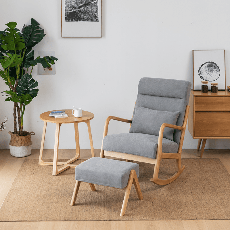Casual Chalk/Cocoa/Azure Wood Rocking Chair Couch - image 12