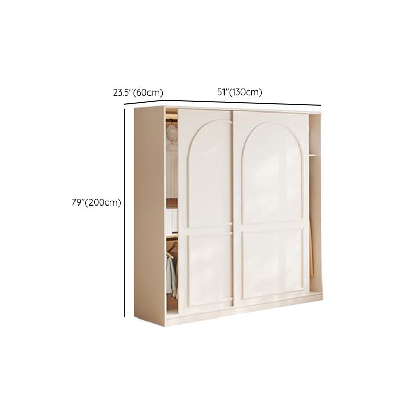 Casual White Wooden Wardrobe with 5 Drawers/4 Drawers/2 Drawers, Interior Shelves & Hanging Rod - image 12