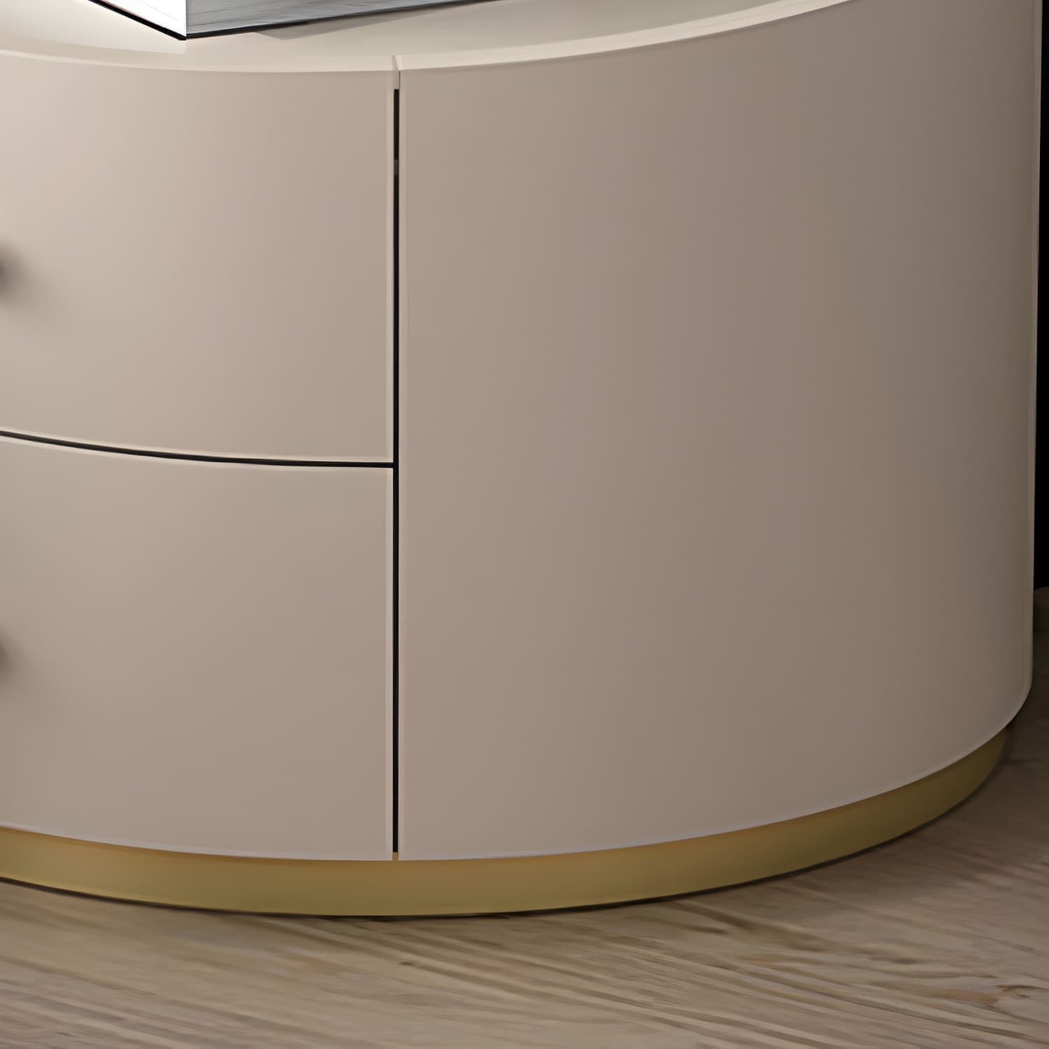 Glam Solid Wood Nightstand Drawer Storage 2 Drawer Night Table 16.9" Tall - image 13