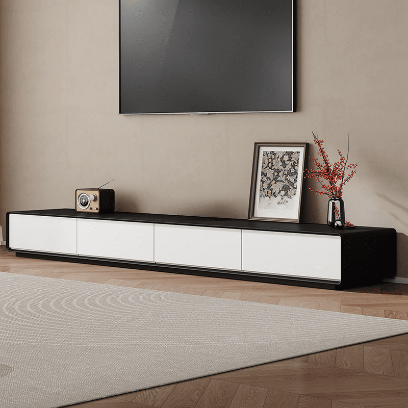 Art Deco Lumber Rectangle TV Stand with 4 Drawers