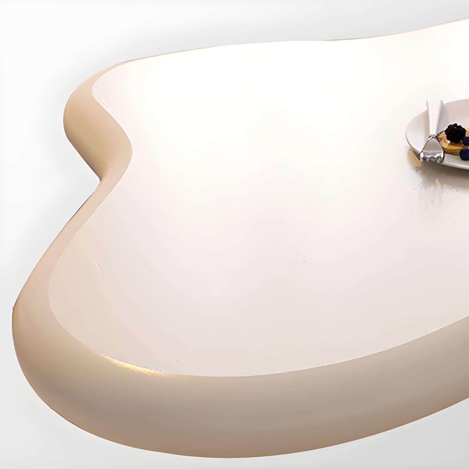 Nordic Irregular Coffee Table in White of 15.7" H with Acrylic Legs - image 7