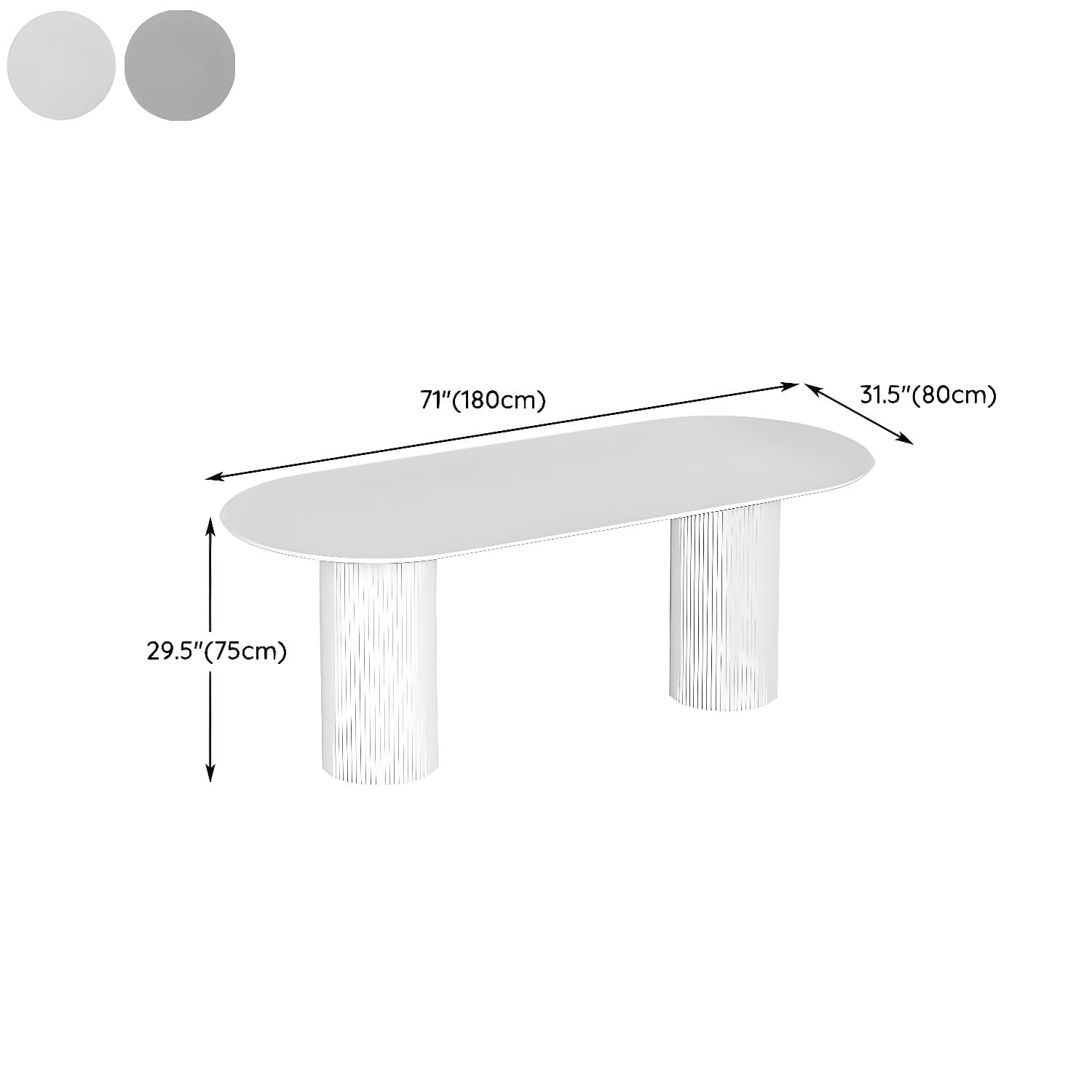 Stylish White Stone Kitchen & Dining Table with Adjoining Pedestal Base - image 17