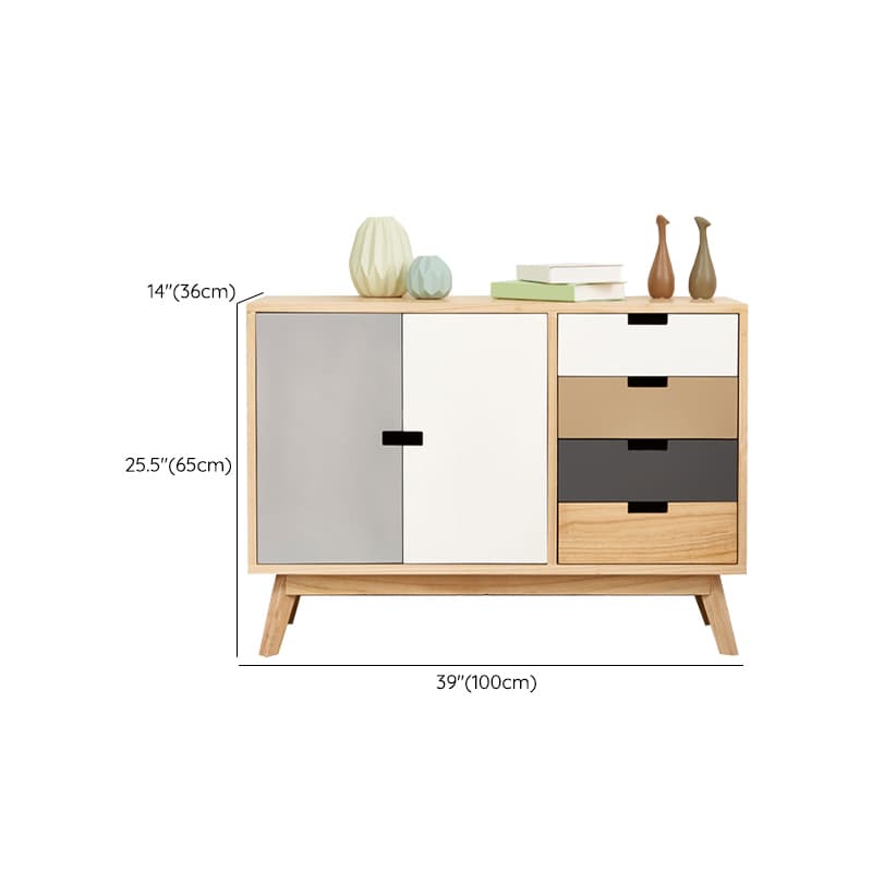 Five-Drawer Wooden Dresser, Natural Color, Modern Design, 50in Length, Pre-Drilled - image 17