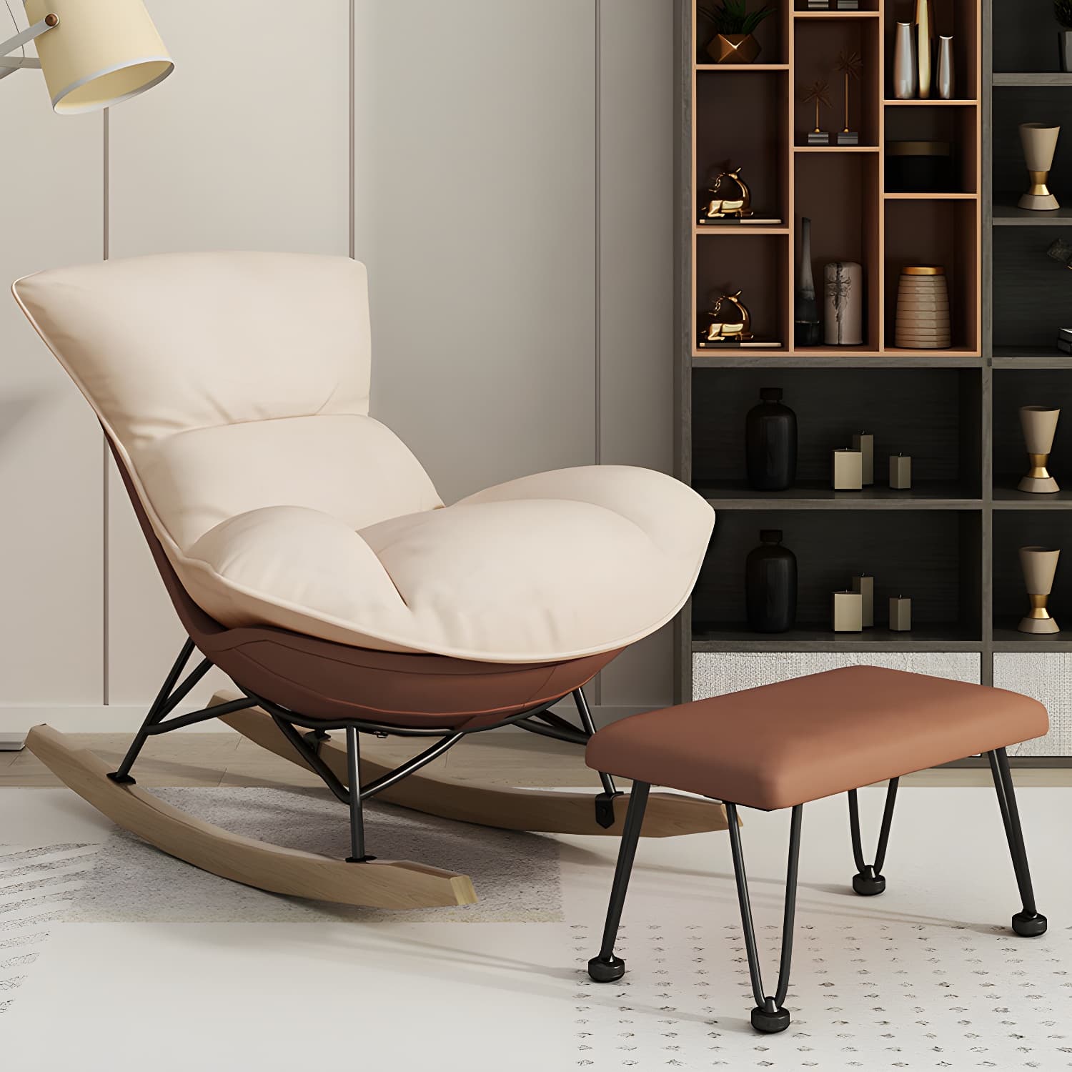 Nursery Sofa Rocking Chair Indoor Rocking Chair for Living Room and Bedroom