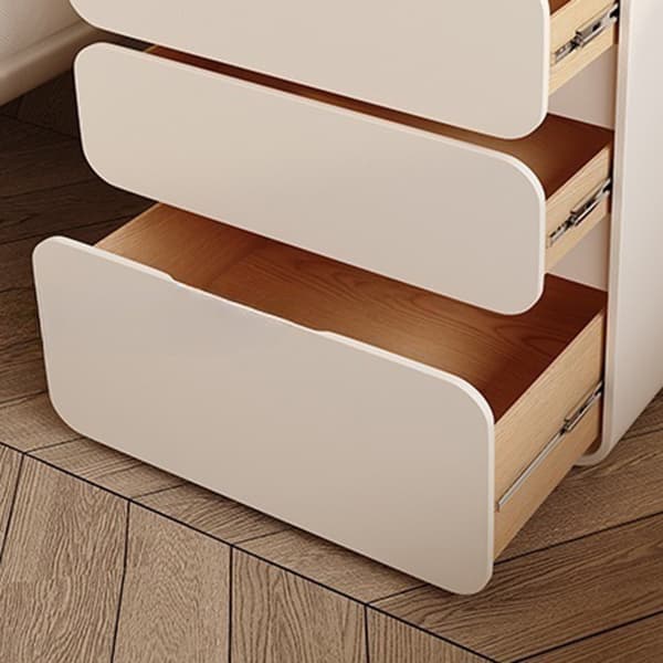 Organic Modern Coffee Pu Leather Nightstand With Drawer Organization, 1 Piece - image 16