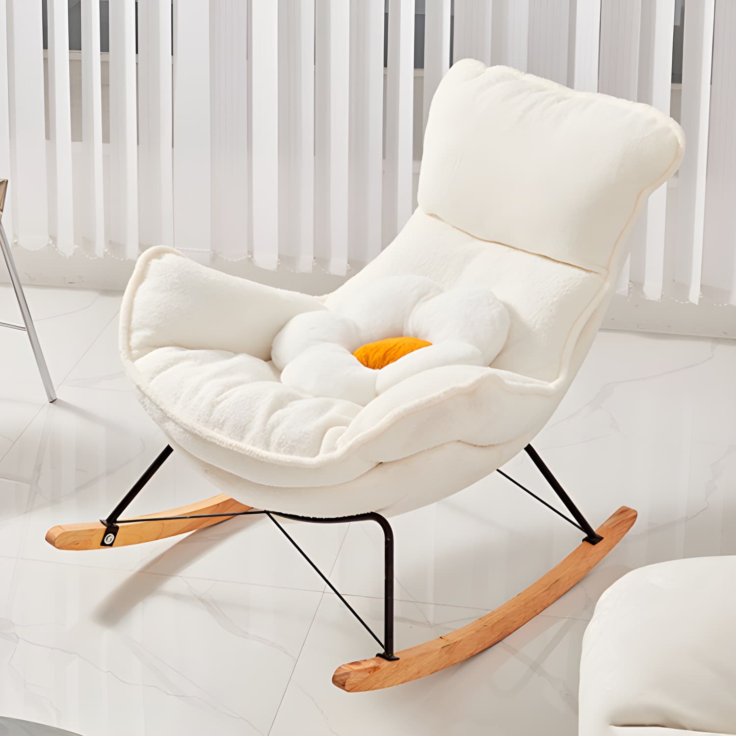 Modern Leather Rocking Chair Removable Cushions Rocker Chair for Drawing Room - image 12