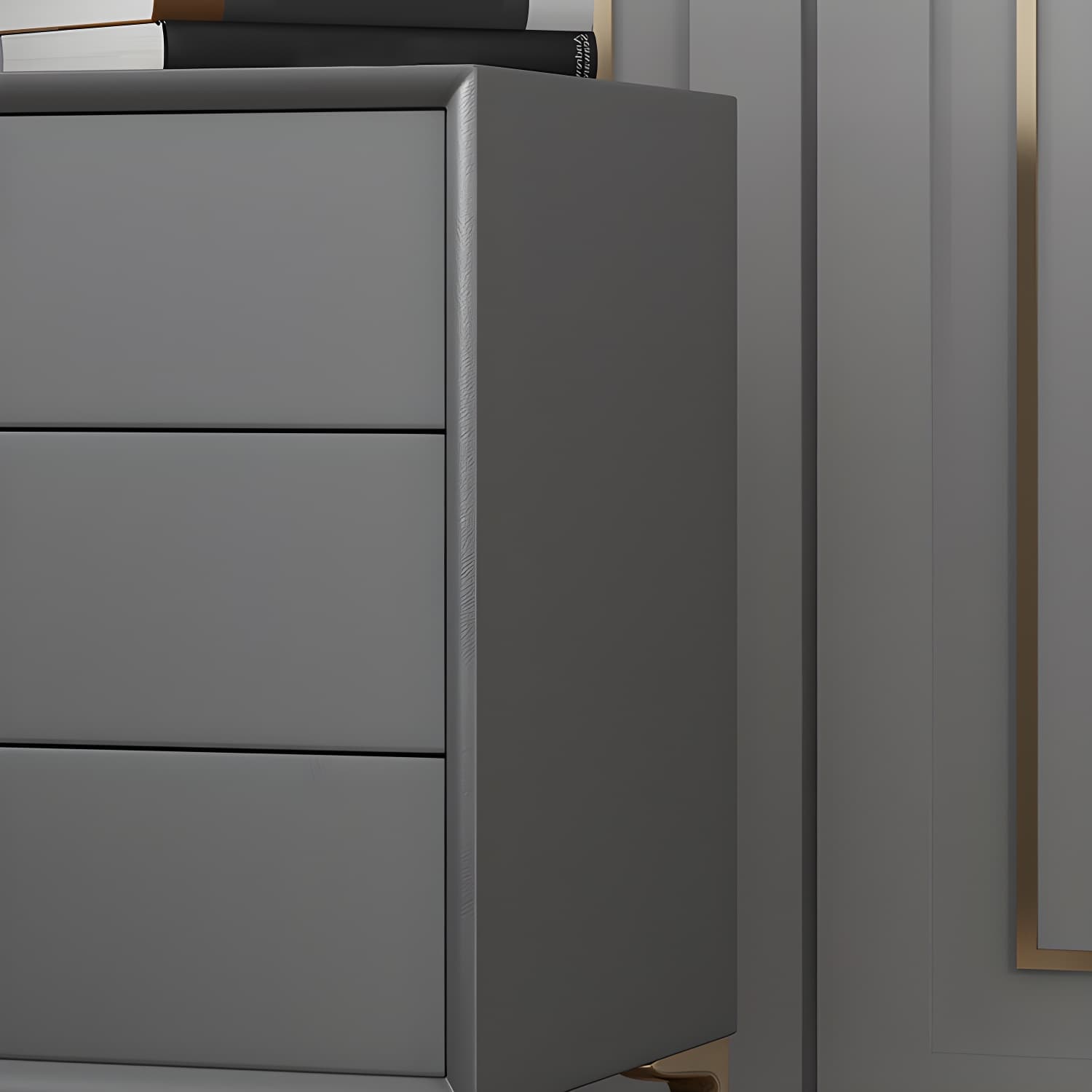 Modern Wood Bachelor's Chest with 3 Drawers and Faux Leather Countertop - image 13