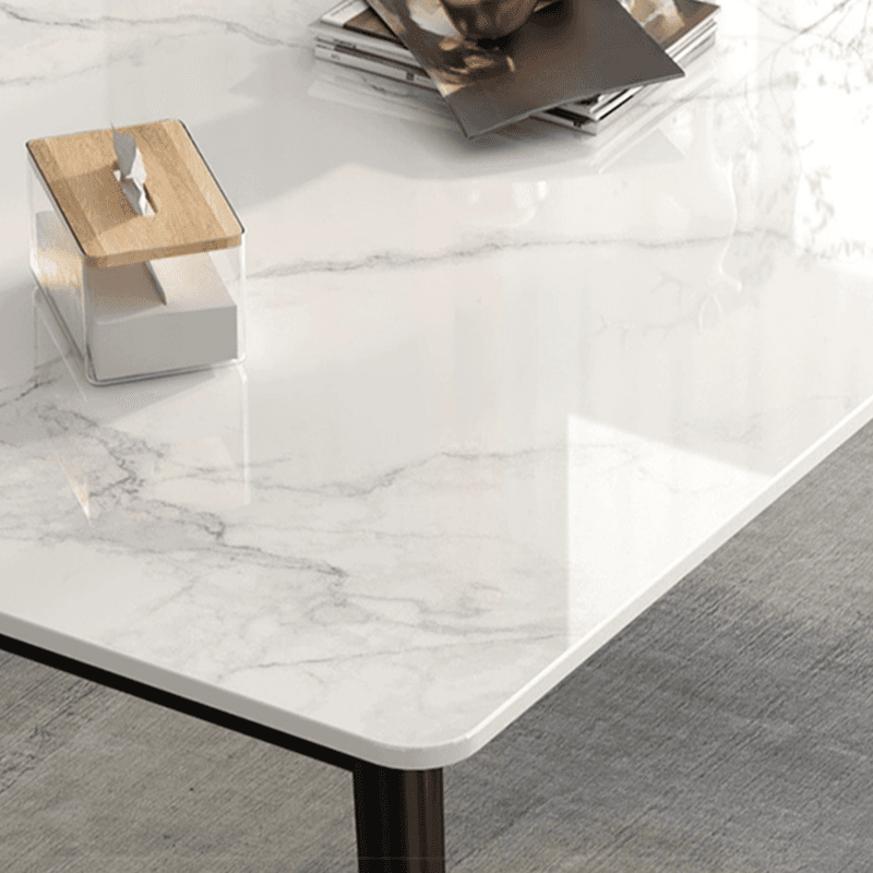 Dining Table Set with Rectangular Slate Top, 4 Legs, Padded Chair, and Back - image 7