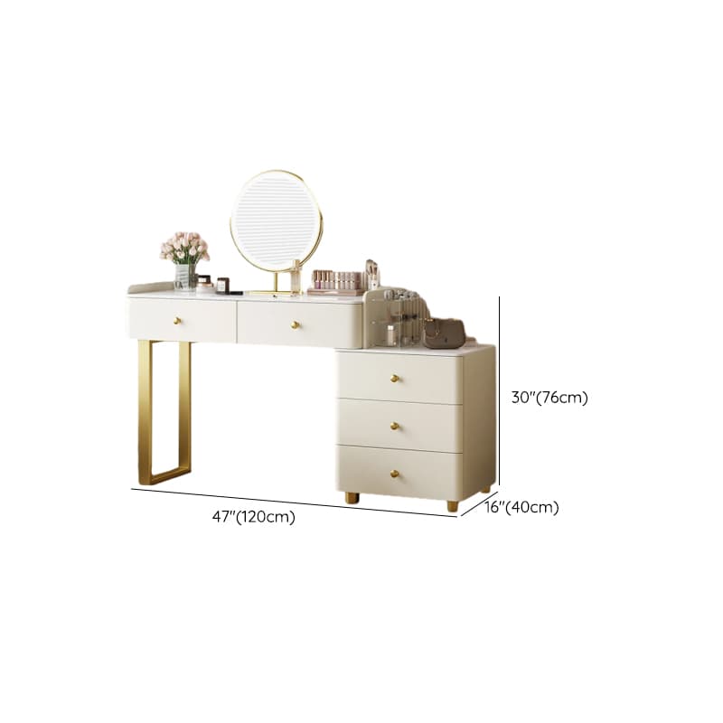 Glamorous Flooring Push-Pull 2-in-1 Stone Top Makeup Vanity for Sleeping Room with Tabletop Storage - image 12