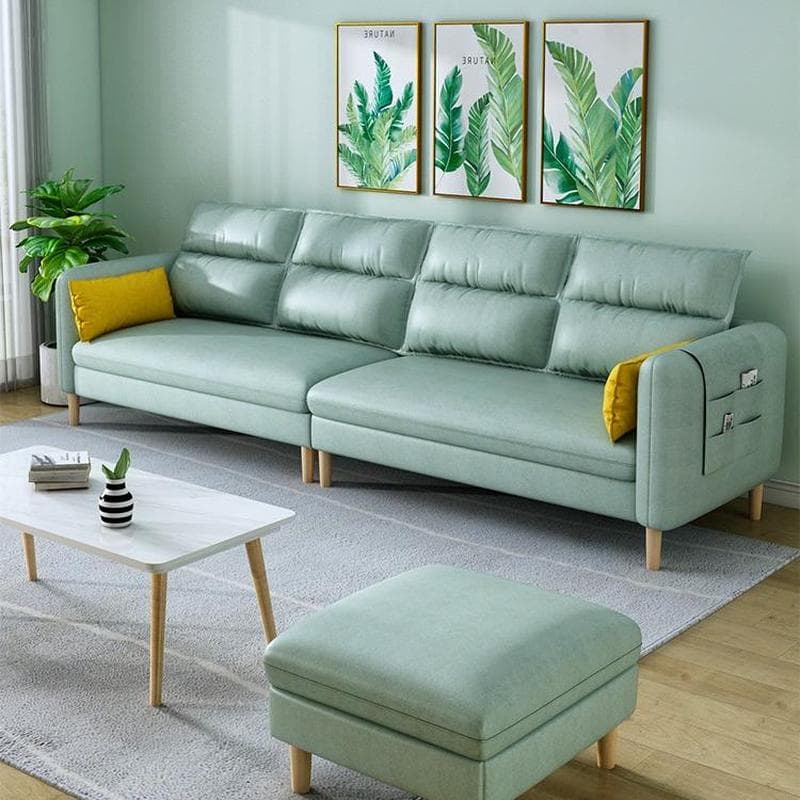 Modern Square Arm Storage Sofas with Loose Back and Ottoman for Living Room - image 10