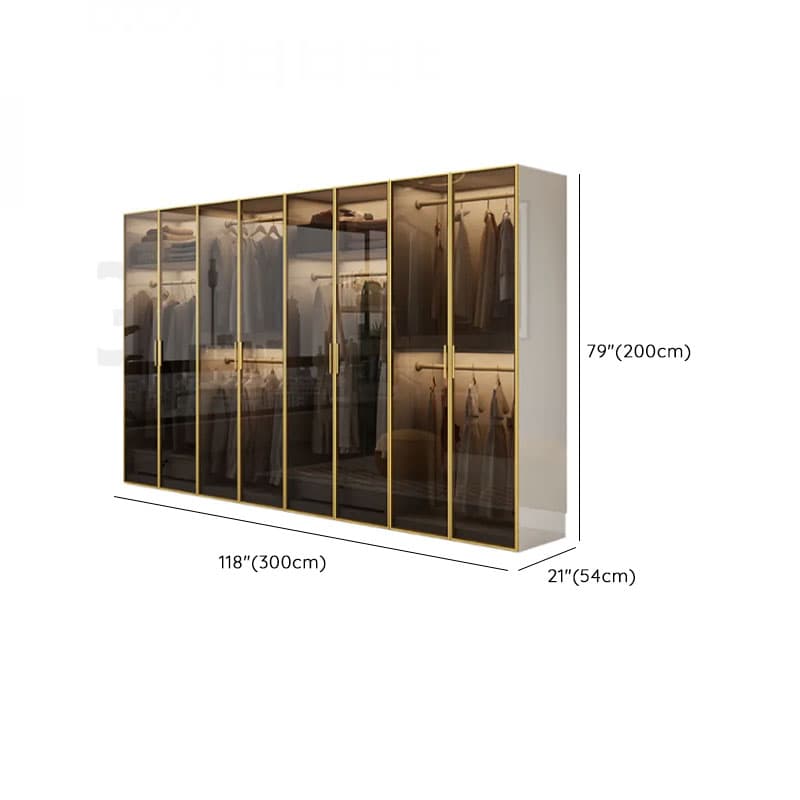 White Trendy Reclaimed Wood Almirah with Soft Close Drawer, Interior Shelves, and Hanging Rod - image 19