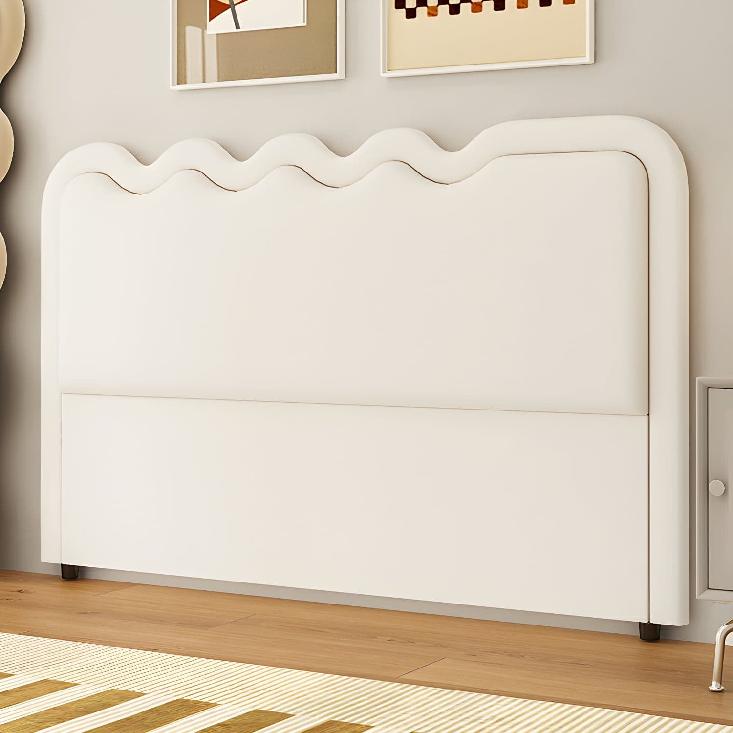 Modern Upholstered Panel Headboard with Leather Upholstery and Rectangular Shape - image 12