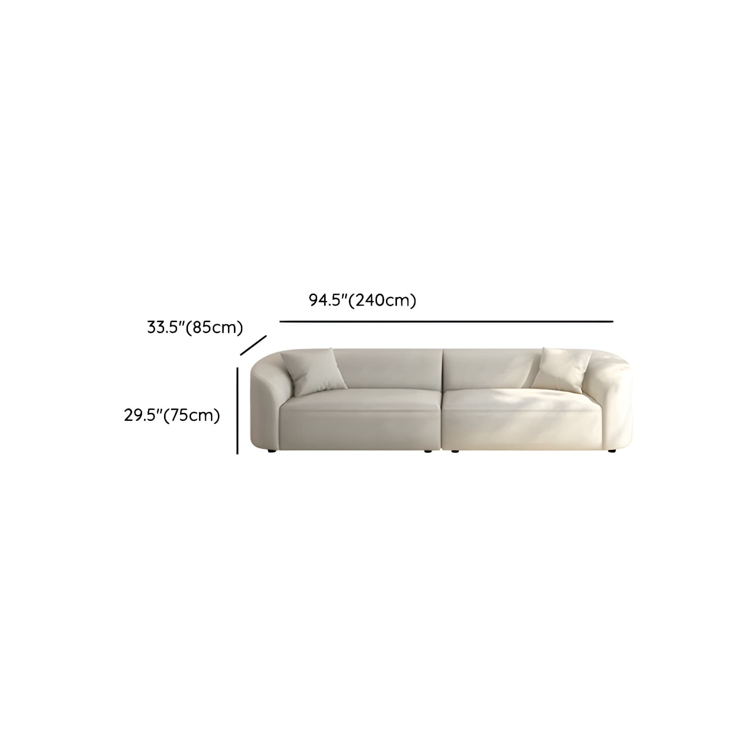 Modern Beige Tech Cloth Stationary Sectional Sofa with Wood Frame and Flared Arms - image 22