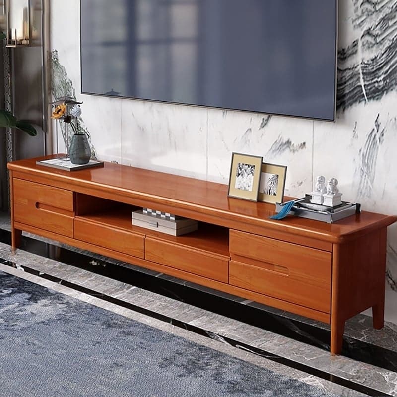 Scandinavian TV Stand with Low Height & Wood Material & 2 Drawers - image 3