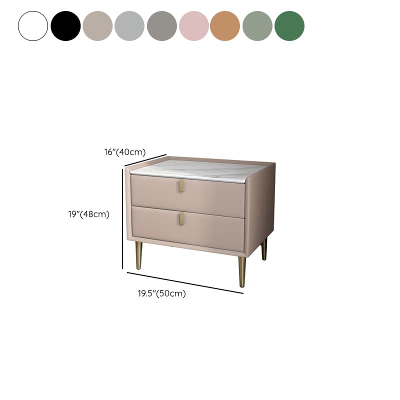 Organic Modern Nightstand With Drawer Organization Featuring 2 Drawers, Stone Countertop, and Leg - image 14