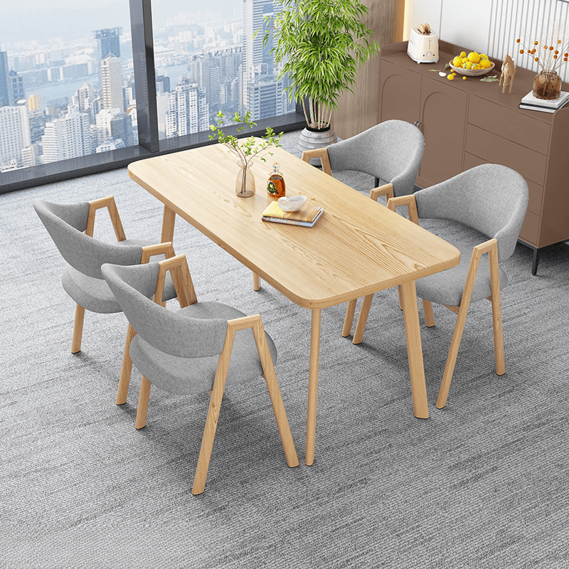 Casual Dining Table Set with Natural Wood Finish, Reclaimed Wood Top, and Seating for 4 Chairs - image 6