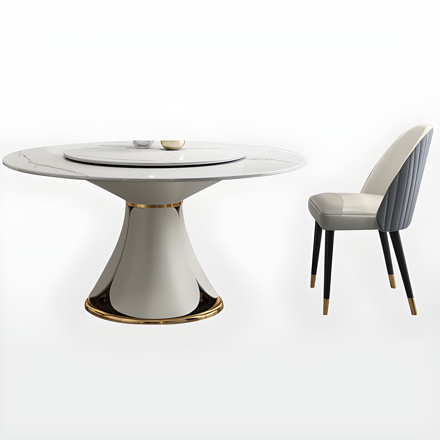 Modern Style 1/4/5/7/9 Pieces Dining Sintered Stone Dining Table Set with Metal Legs - image 10