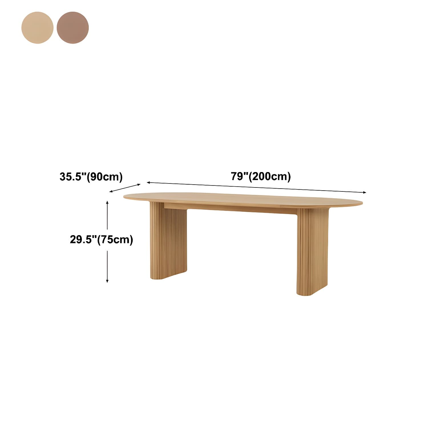 Modern Solid Wood Dining Table Oval Table with Double Pedestal - image 16