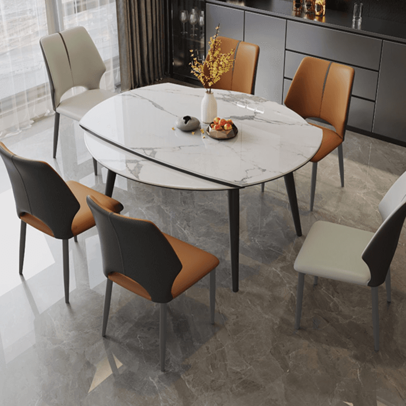 Trendy Winged-back Side Chair in Pu Leather with Midnight Black Alloy Legs, Secure and Stylish - image 9