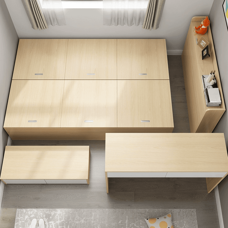 Unfinished Color Storage Panel Bed with 4 Drawers for Living Room - image 4