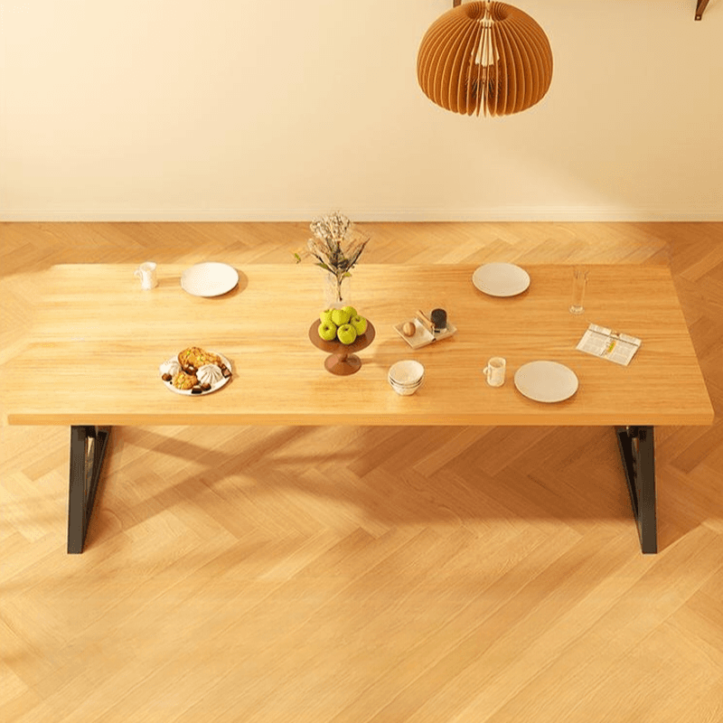 Dining Table Set in Simplistic Style with Recycled Wood X Base and Unfinished Top - image 4