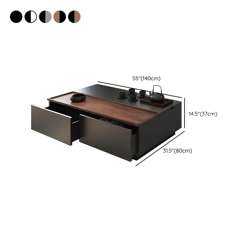 Modern Lift Top Wood Coffee Table with 2 Drawers and Trunk Storage - image 18