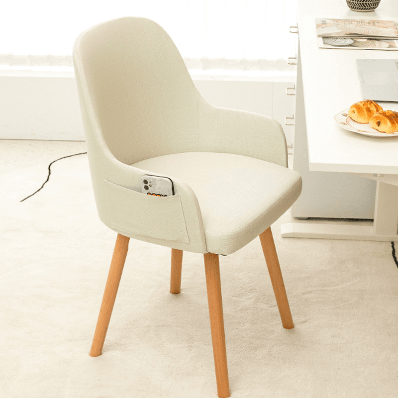 Rotatable/Non-Rotatable Steady Outlined Upholstered Arm Chair for Dinette with Solid Back and Foot Pads in a Modish Style - image 11
