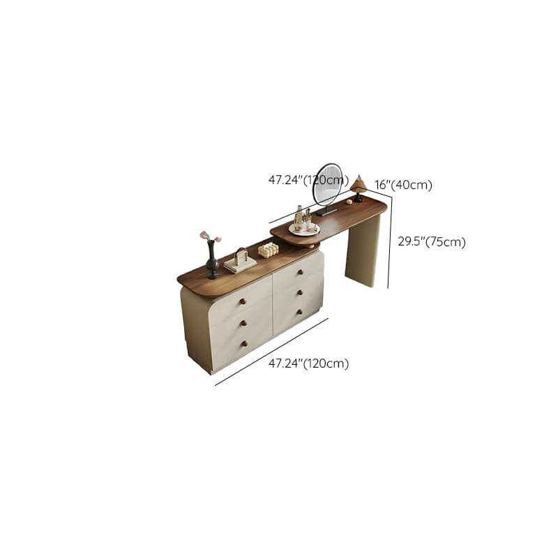 Modish Large Vanity Set/Makeup Vanity with Laminate Table Top, White Finish, 3 Drawers, Mirror Lights, and Scalable Design - image 21