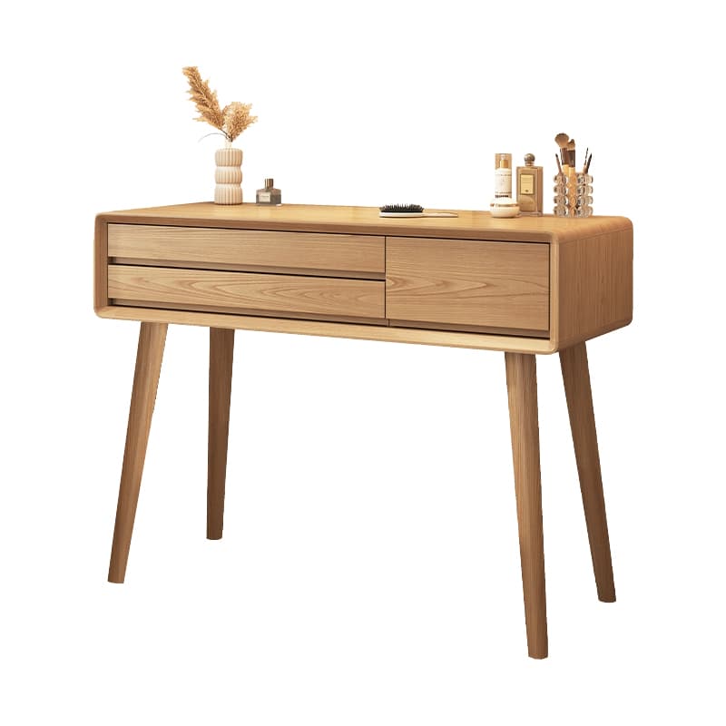 Art Deco Timber Natural/White/Brown Makeup Vanity Set/Makeup Vanity Table with 3 Drawers - image 9